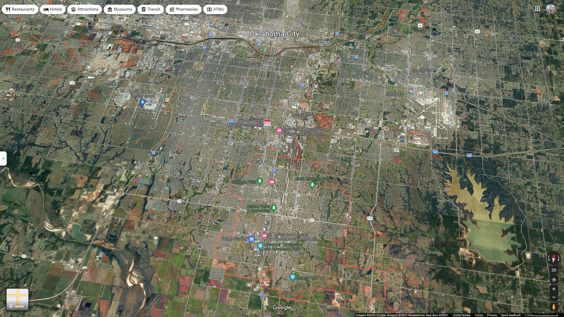 Moore Aerial Map Oklahoma